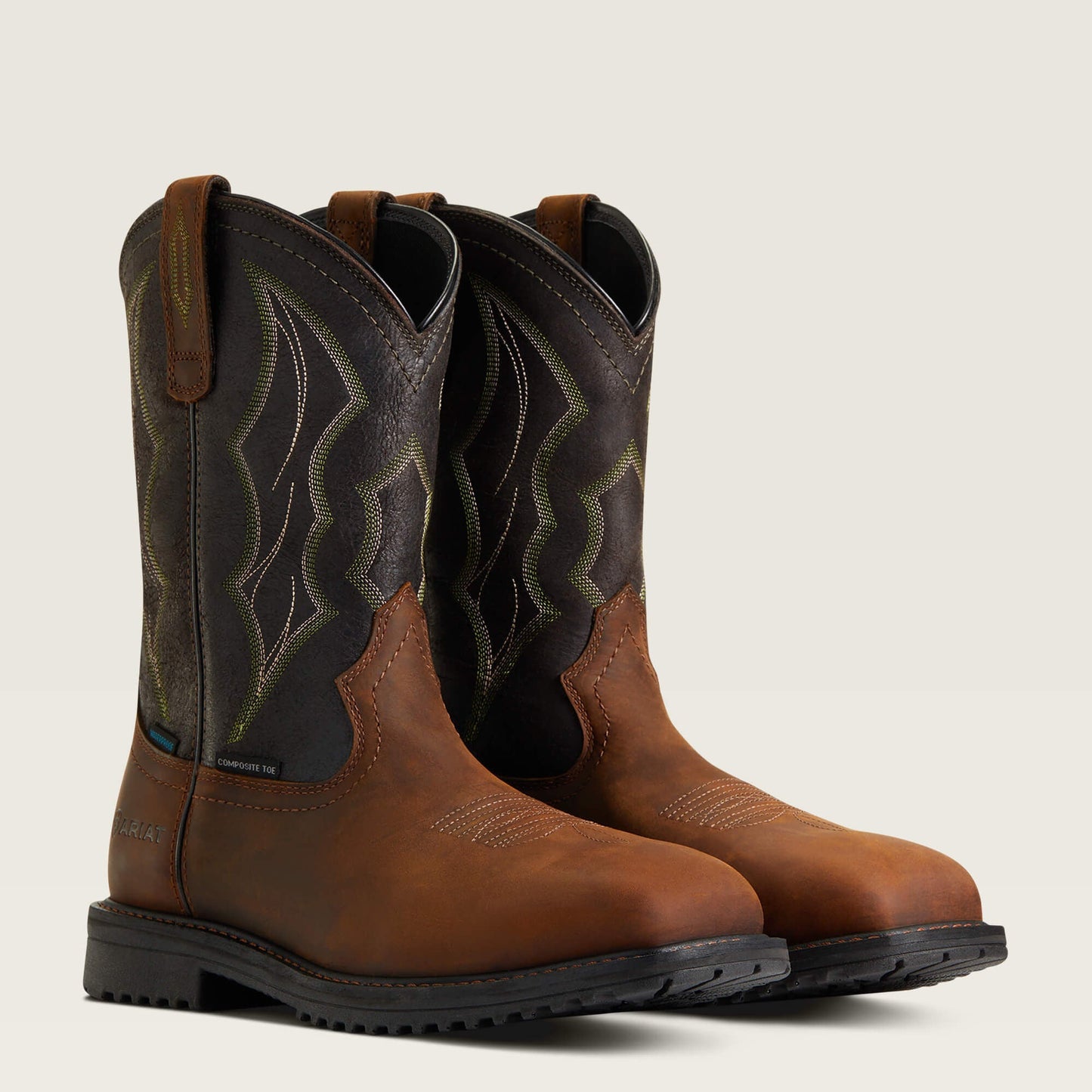 RigTek Wide Square Toe Waterproof Composite Toe Work Boot