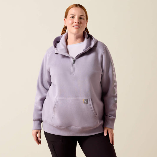 Rebar Lightweight Logo 1/2 Zip Hoodie