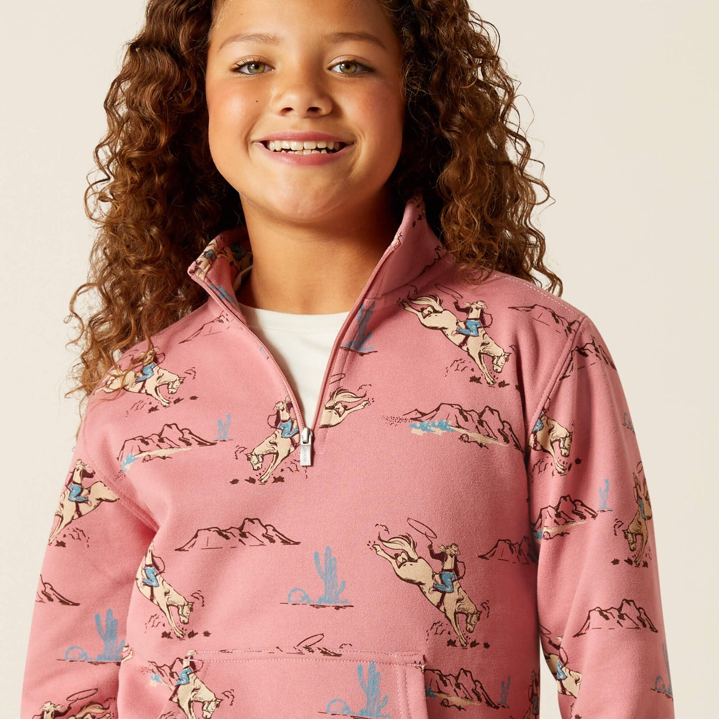 Bronc Scene 1/4 Zip Sweatshirt