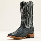 BLACK FULL QUILL OSTRICH/SILVER METALLIC