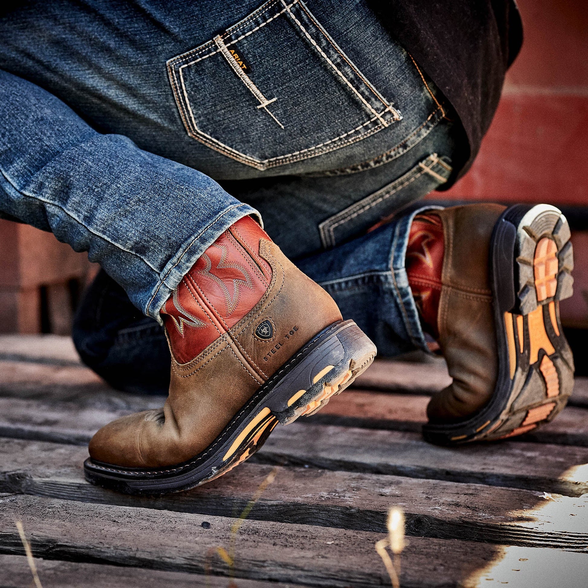 WorkHog Wide Square Toe Steel Toe Work Boot