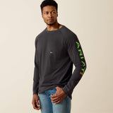CHARCOAL HEATHER/LIME