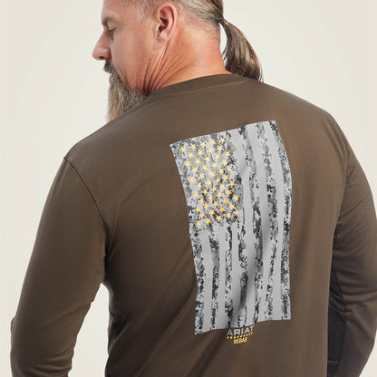 Rebar Workman Reflective Flag Graphic T-Shirt