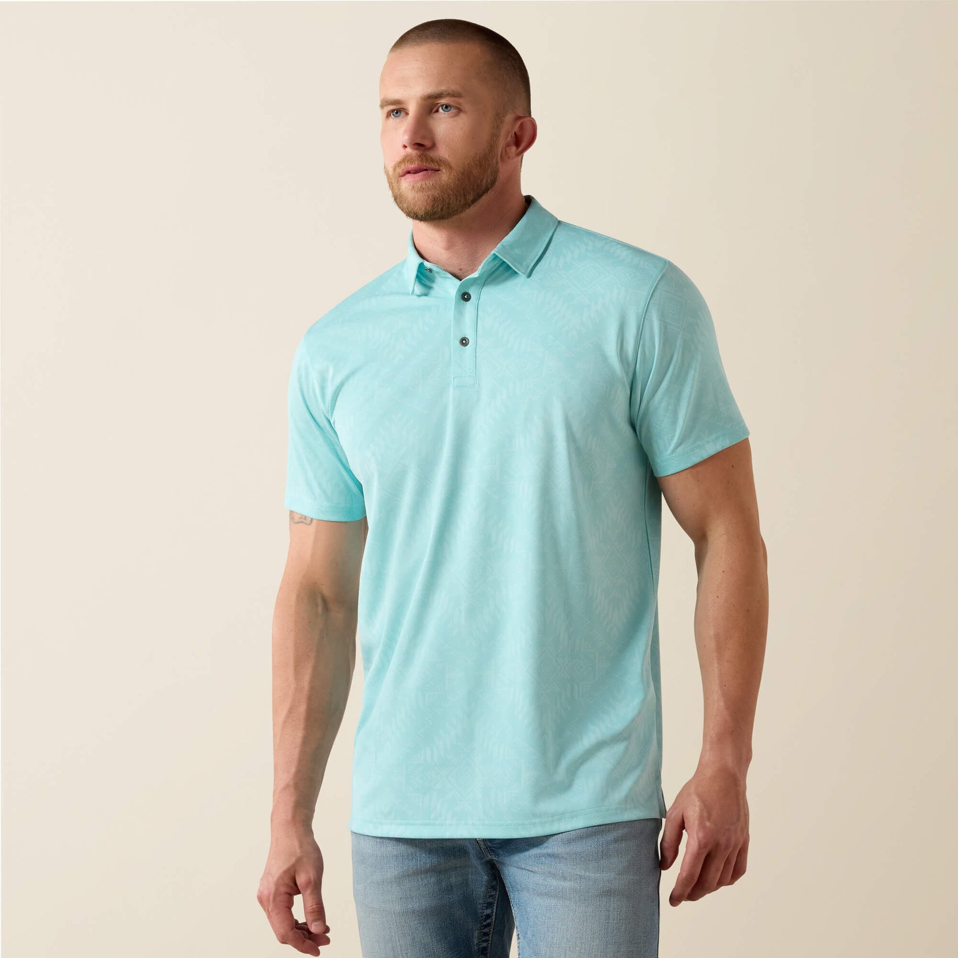 Jacquard Printed Fitted Polo