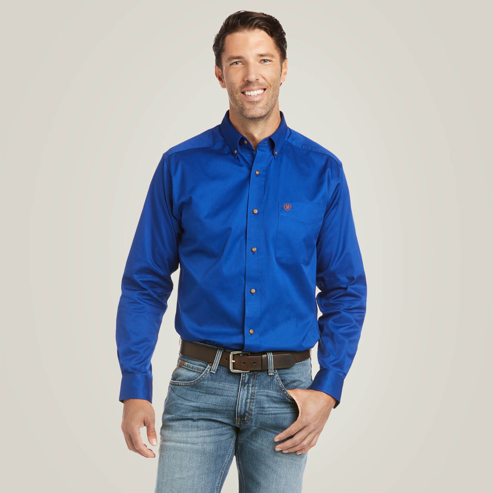 Solid Twill Fitted Shirt