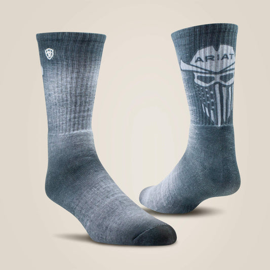 Incognito Graphic Crew Work Sock 2 Pair Multi Color Pack