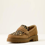 TAN SUEDE/LEOPARD HAIR ON