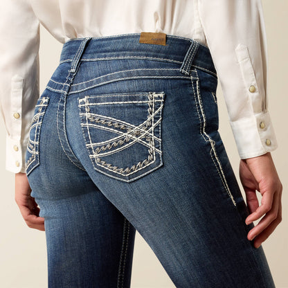 Trouser Mid Rise Stretch Entwined Wide Leg Jean