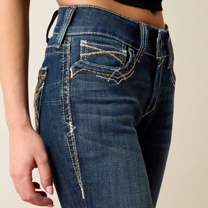 R.E.A.L. Mid Rise Stretch Entwined Festival Boot Cut Jean