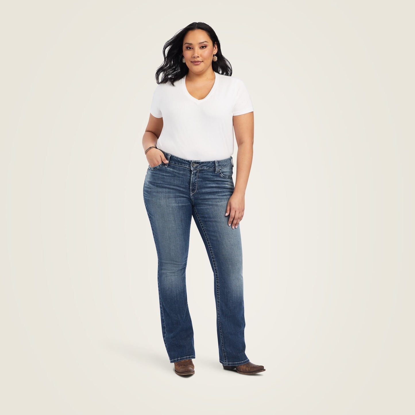 R.E.A.L. Mid Rise Raquel Boot Cut Jean