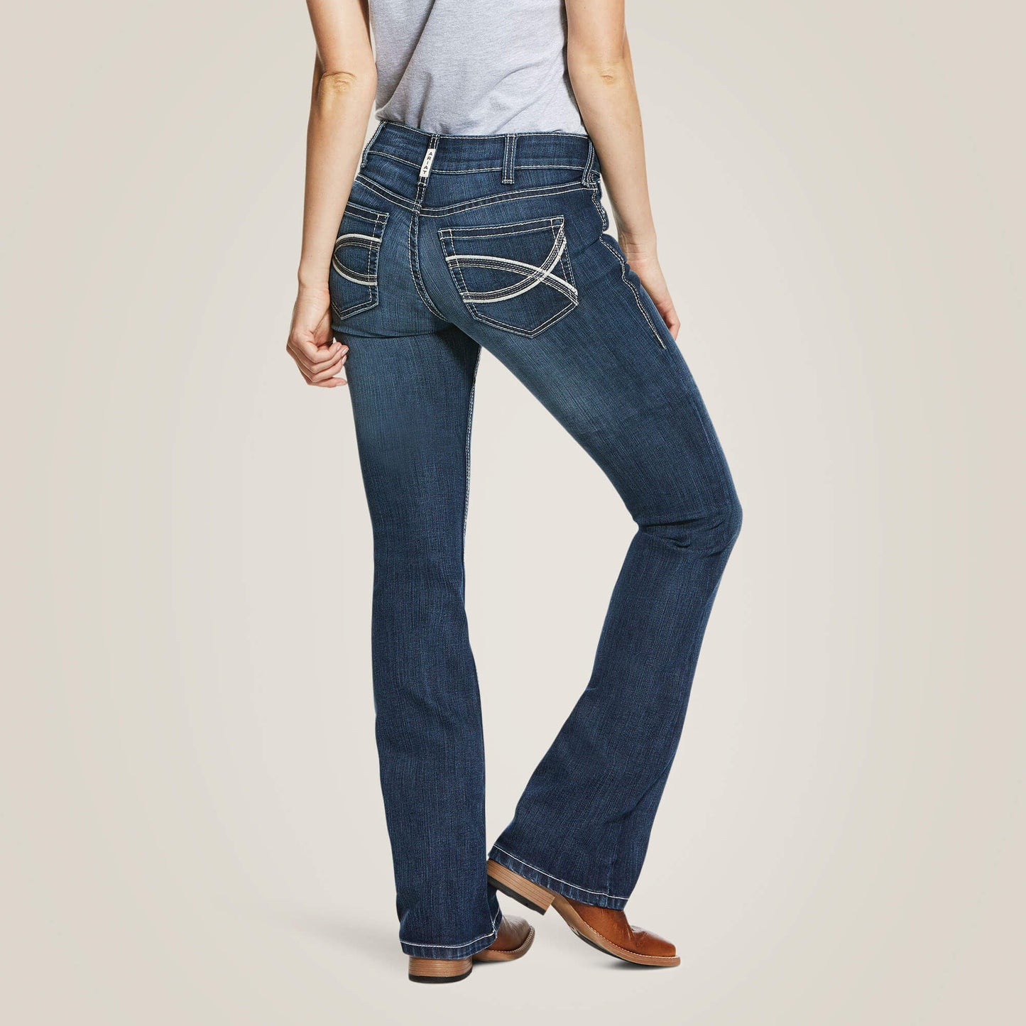 R.E.A.L. Mid Rise Arrow Fit Stretch Shayla Boot Cut Jean