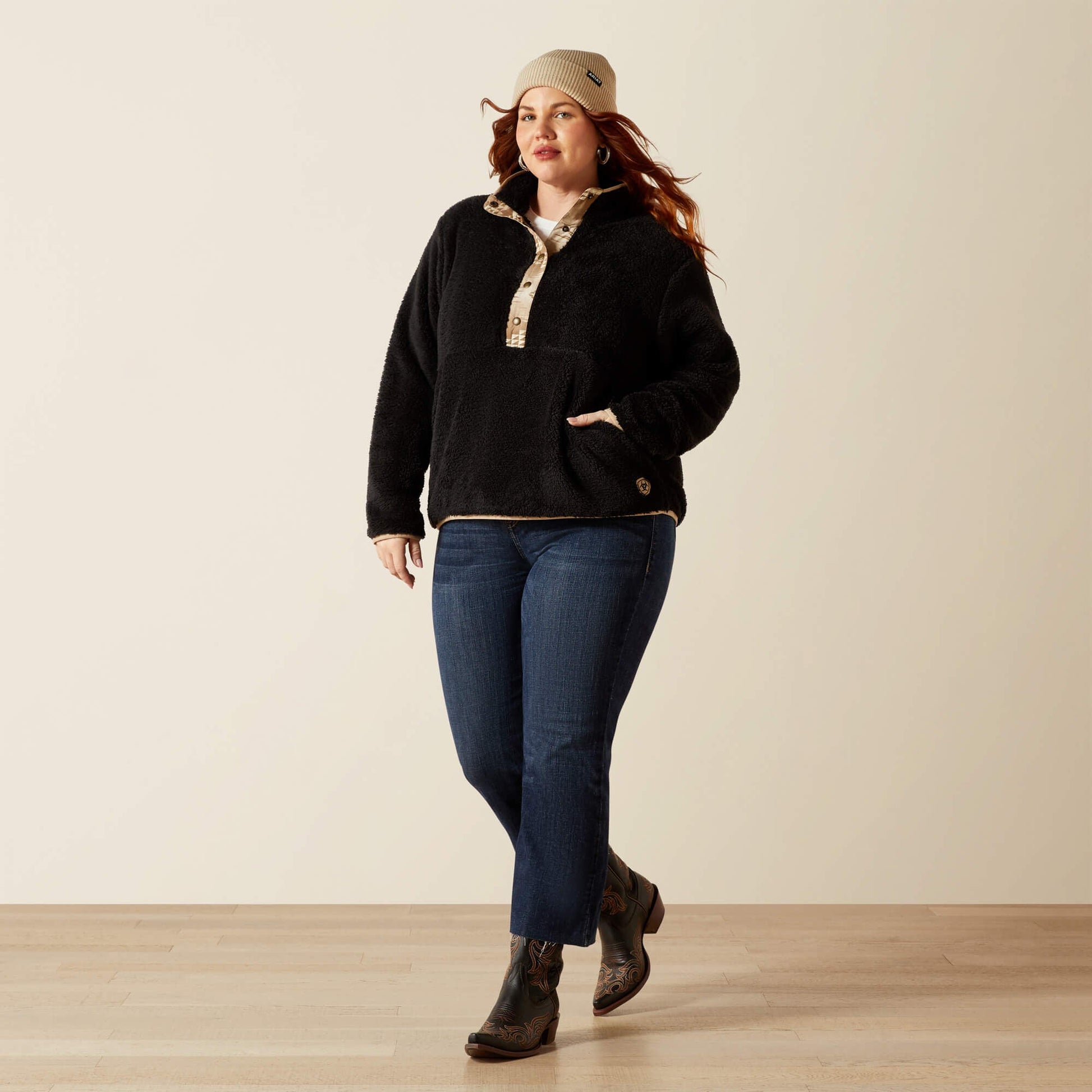 Berber Snap Front Sweatshirt