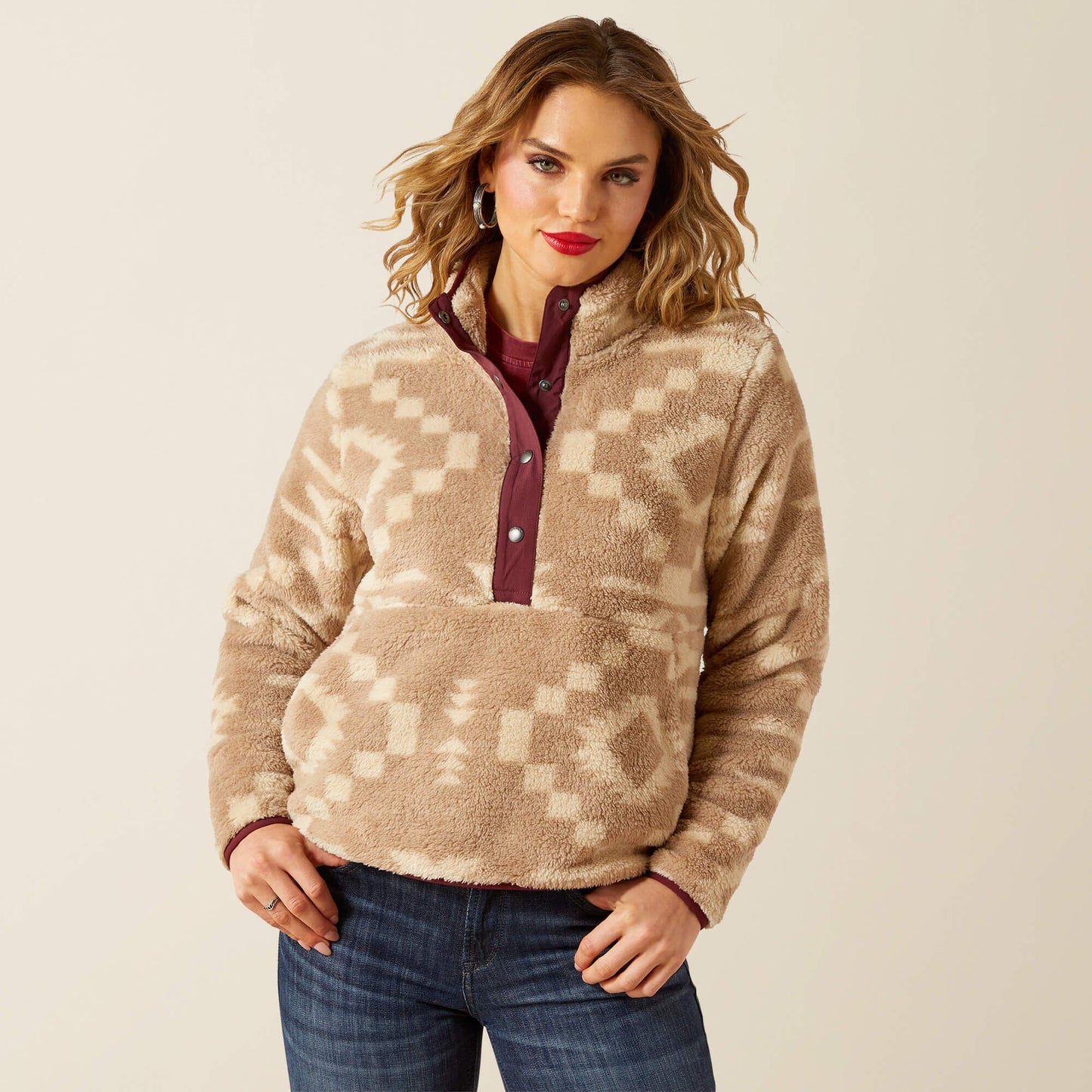 Berber Snap Front Sweatshirt