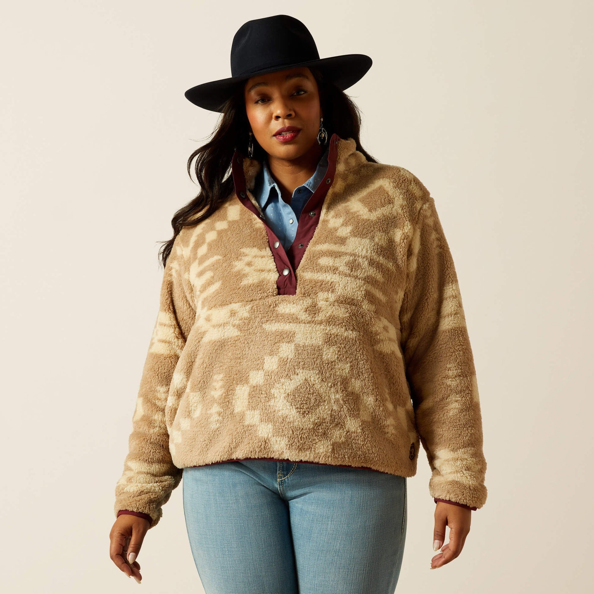 Berber Snap Front Sweatshirt