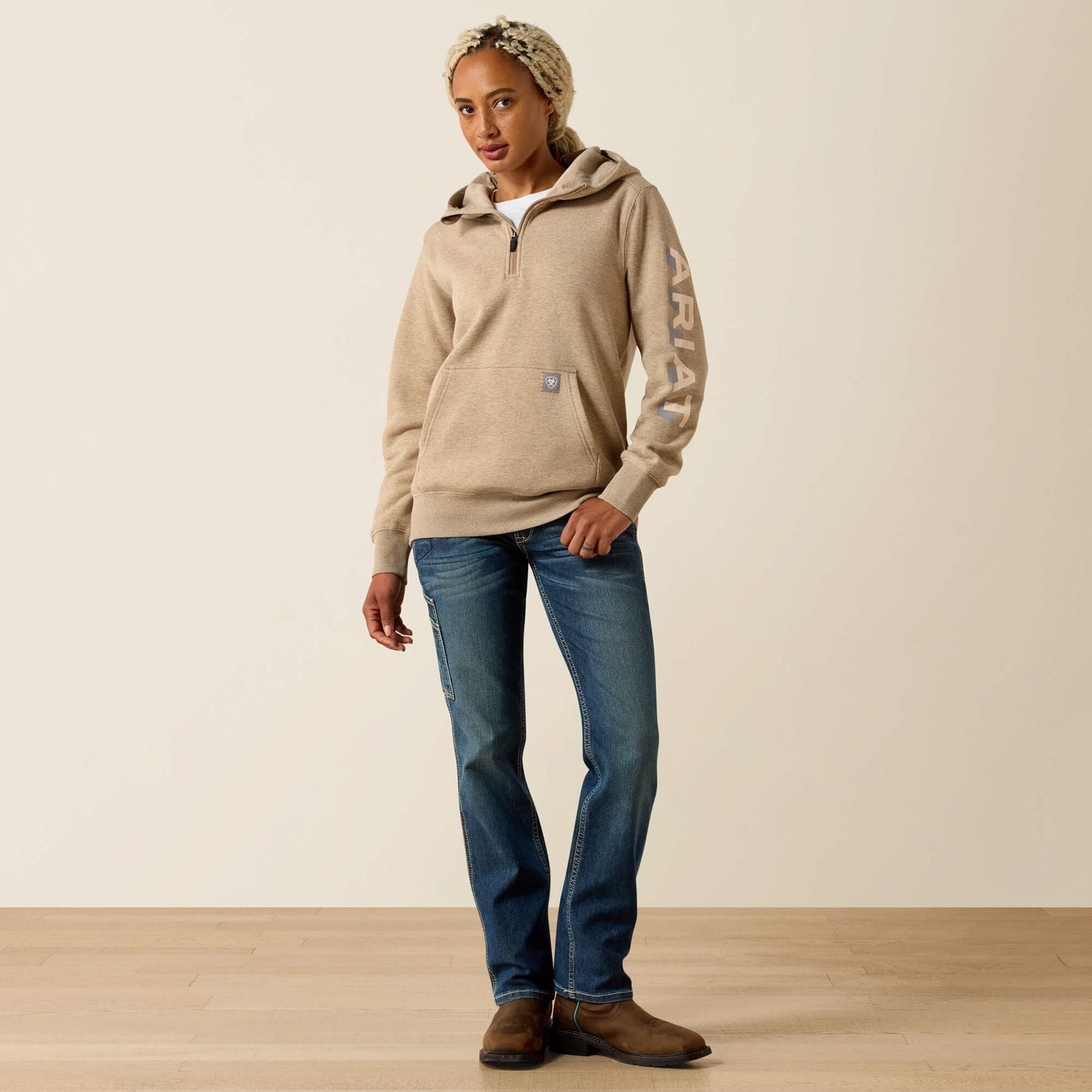 Rebar Lightweight Logo 1/2 Zip Hoodie