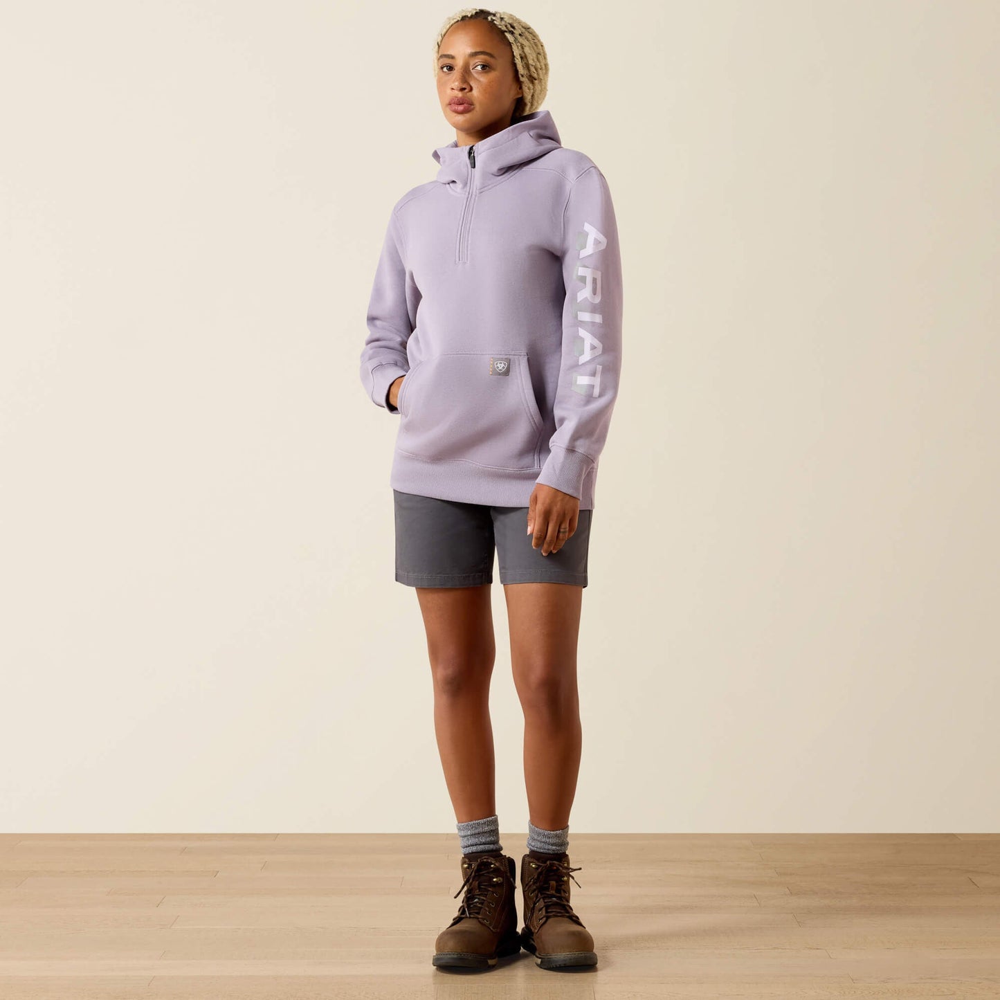 Rebar Lightweight Logo 1/2 Zip Hoodie