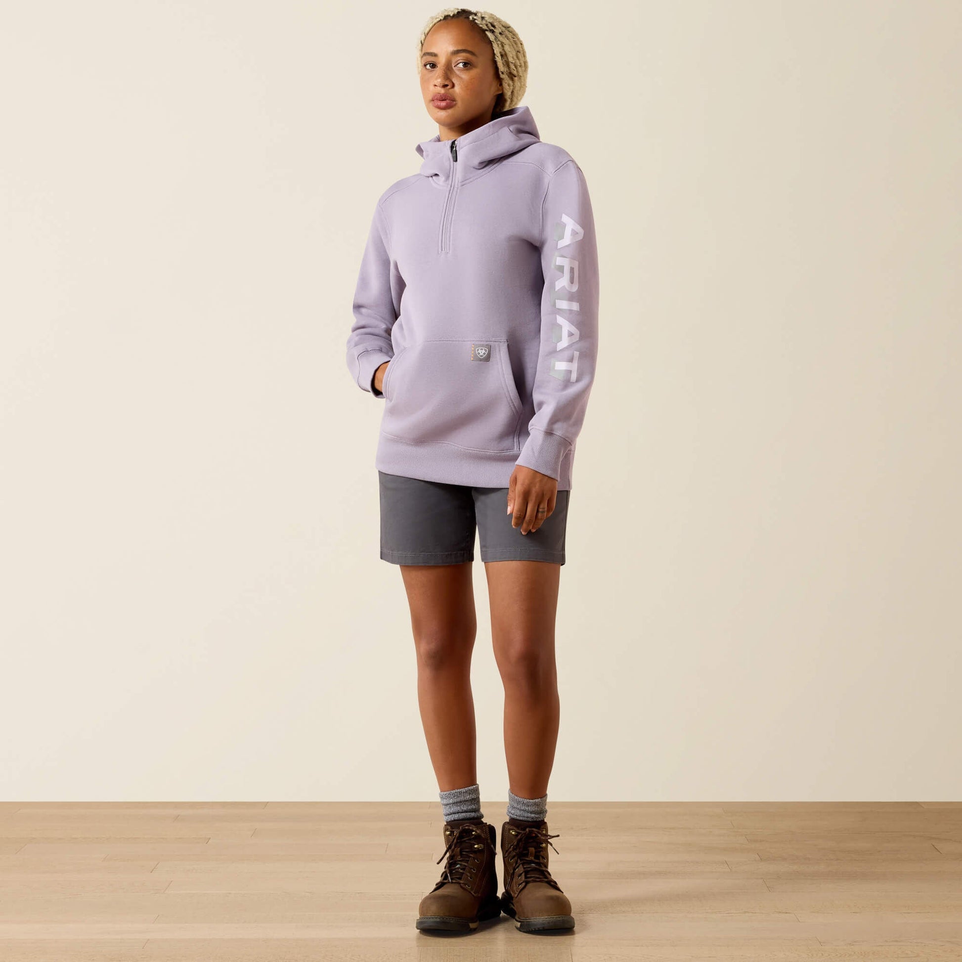 Rebar Lightweight Logo 1/2 Zip Hoodie
