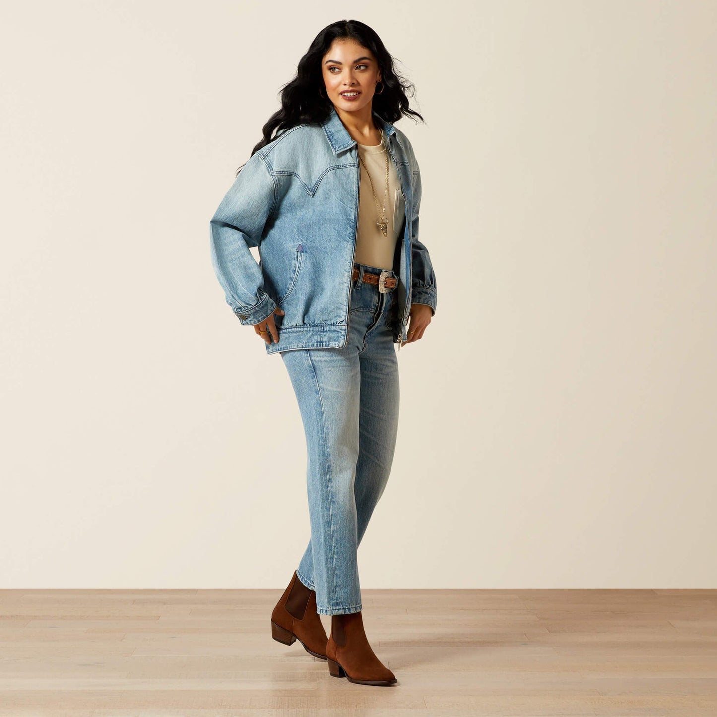 Cheyenne Denim Bomber Jacket