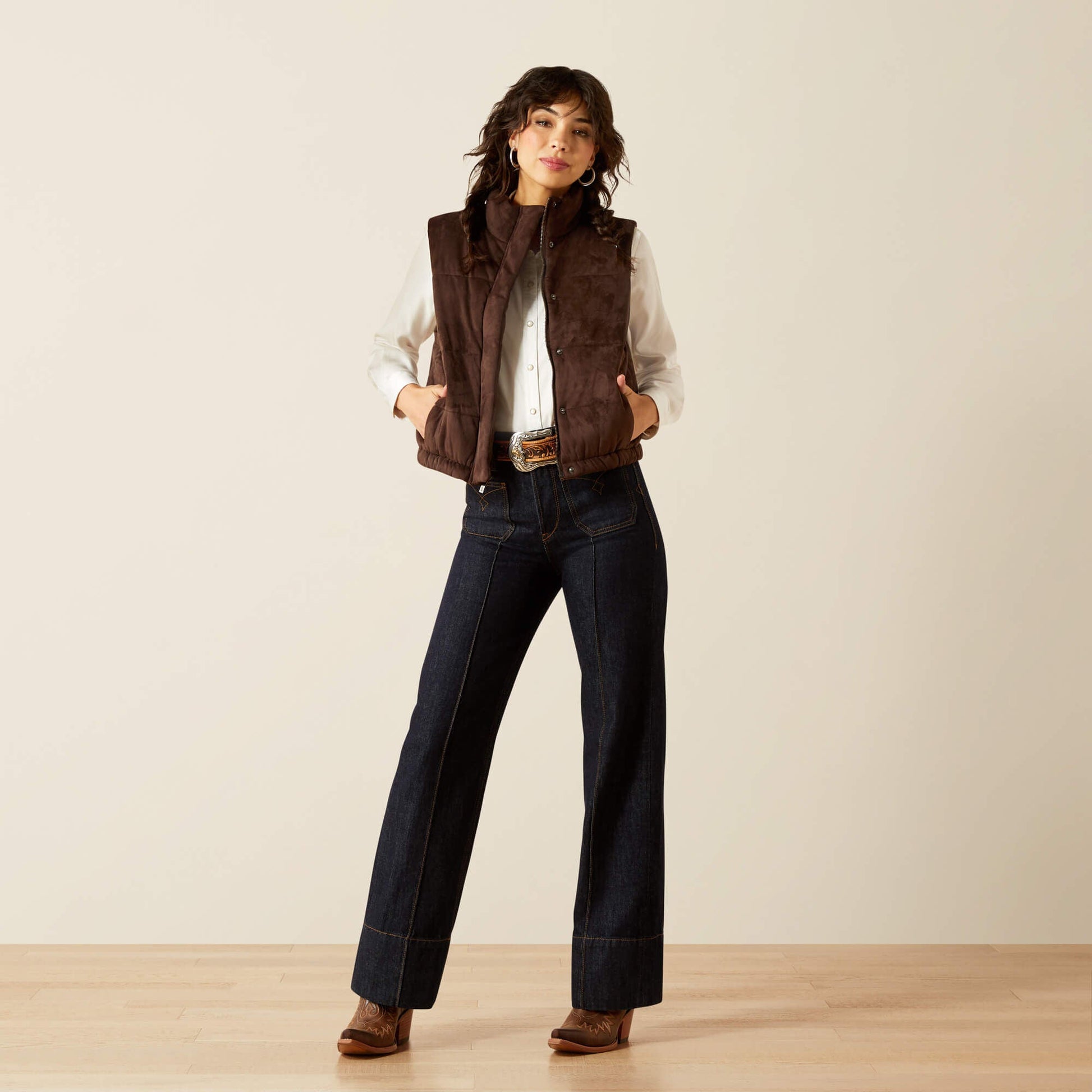 Swirls Faux Leather Vest