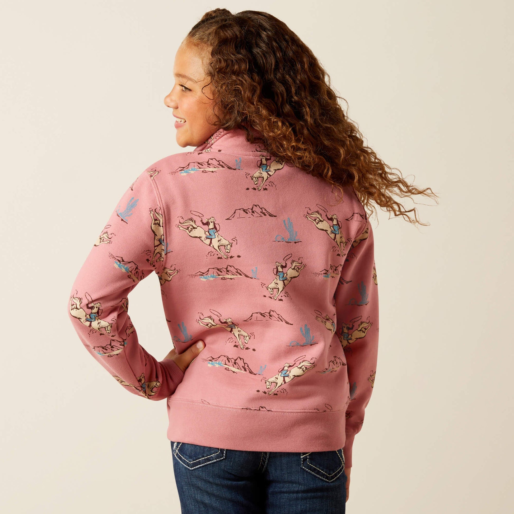 Bronc Scene 1/4 Zip Sweatshirt