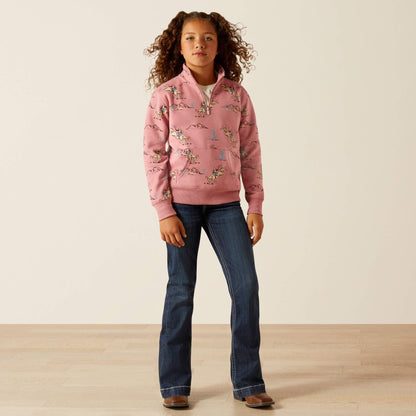 Bronc Scene 1/4 Zip Sweatshirt
