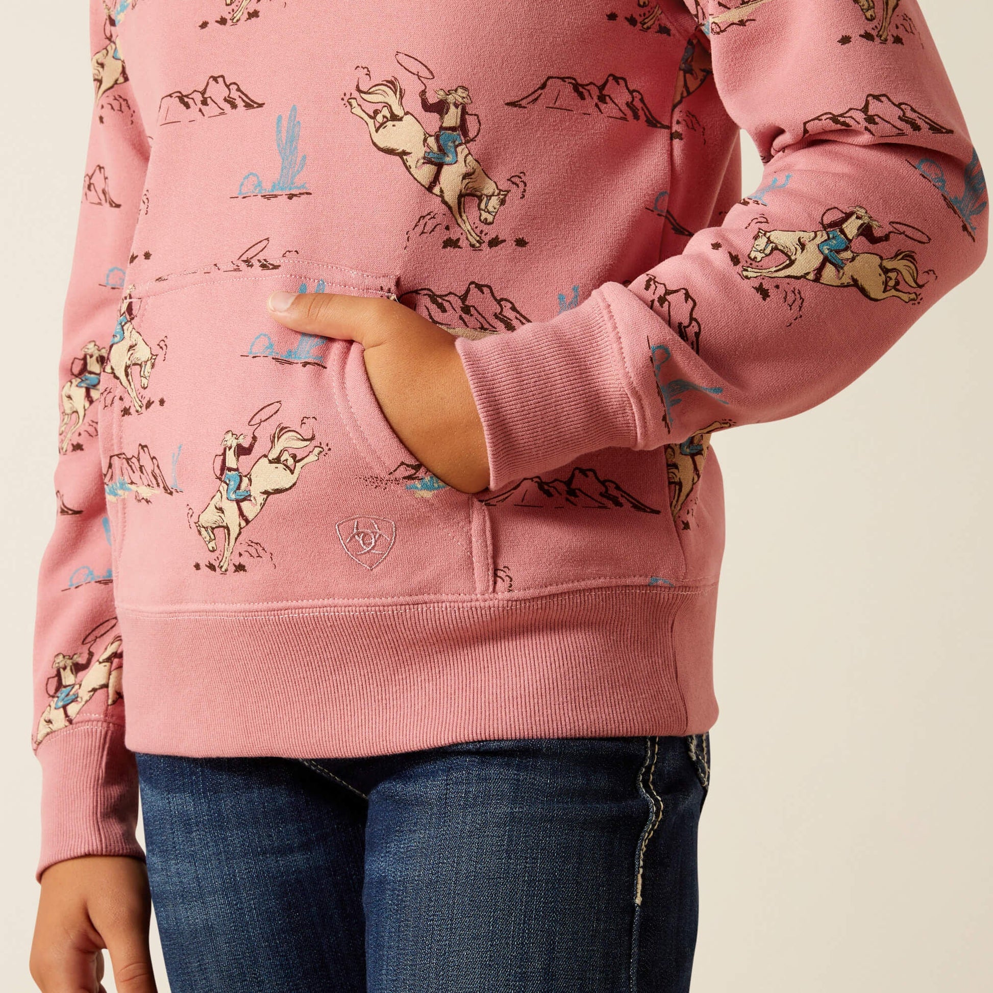 Bronc Scene 1/4 Zip Sweatshirt