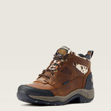 DISTRESSED BROWN/ SPECKLED COW PRINT